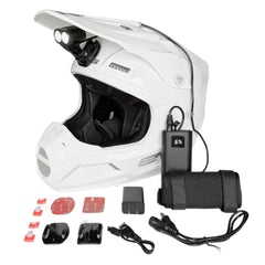 Dango Design Navigator LED Trail Light mounted on helmet for clear trail visibility.