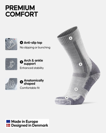 DANISH ENDURANCE anti-blister-cushioning reduces friction for long walks.