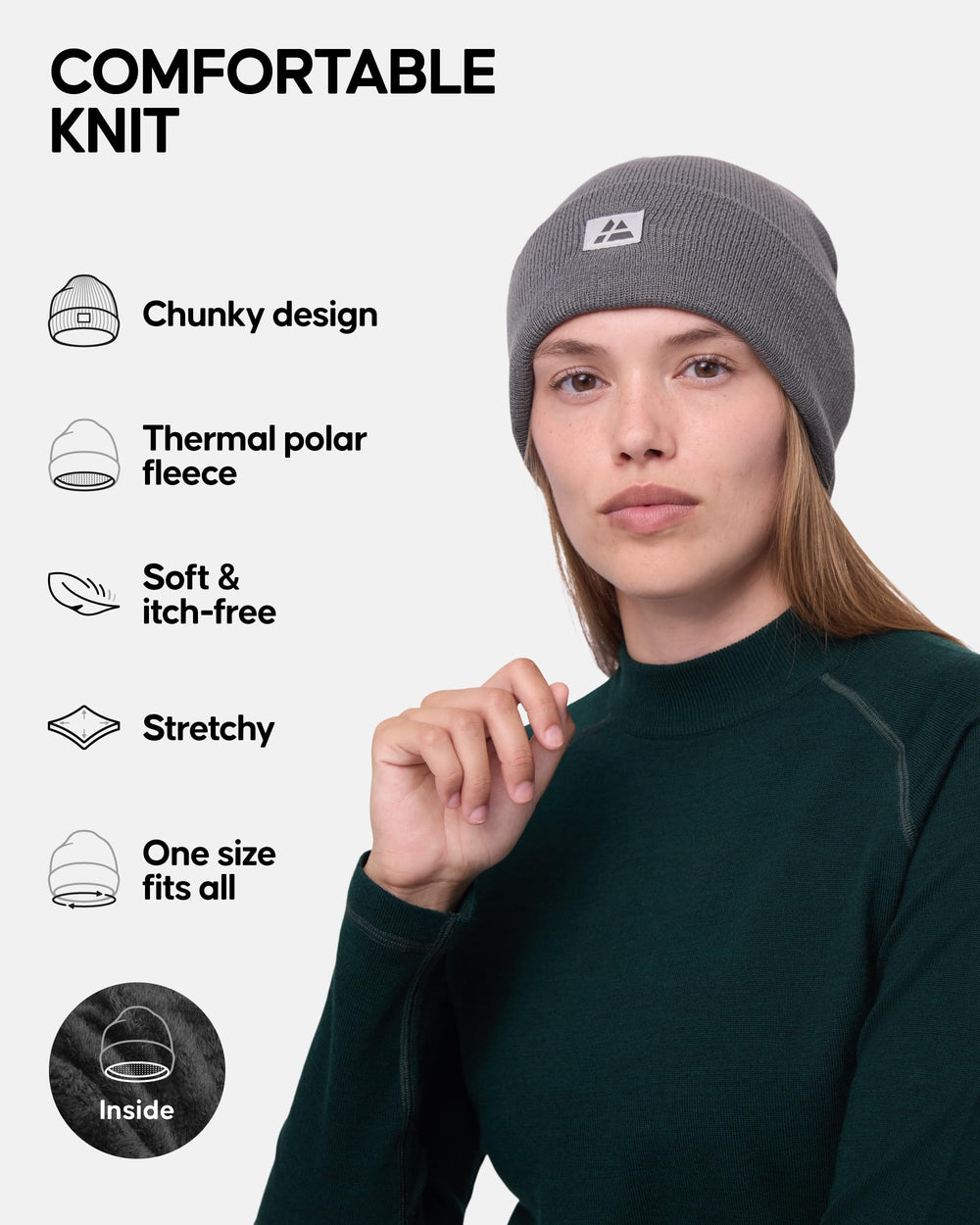 DANISH ENDURANCE Fisherman Beanie polar fleece lining provides comfortable warmth for chilly mornings.