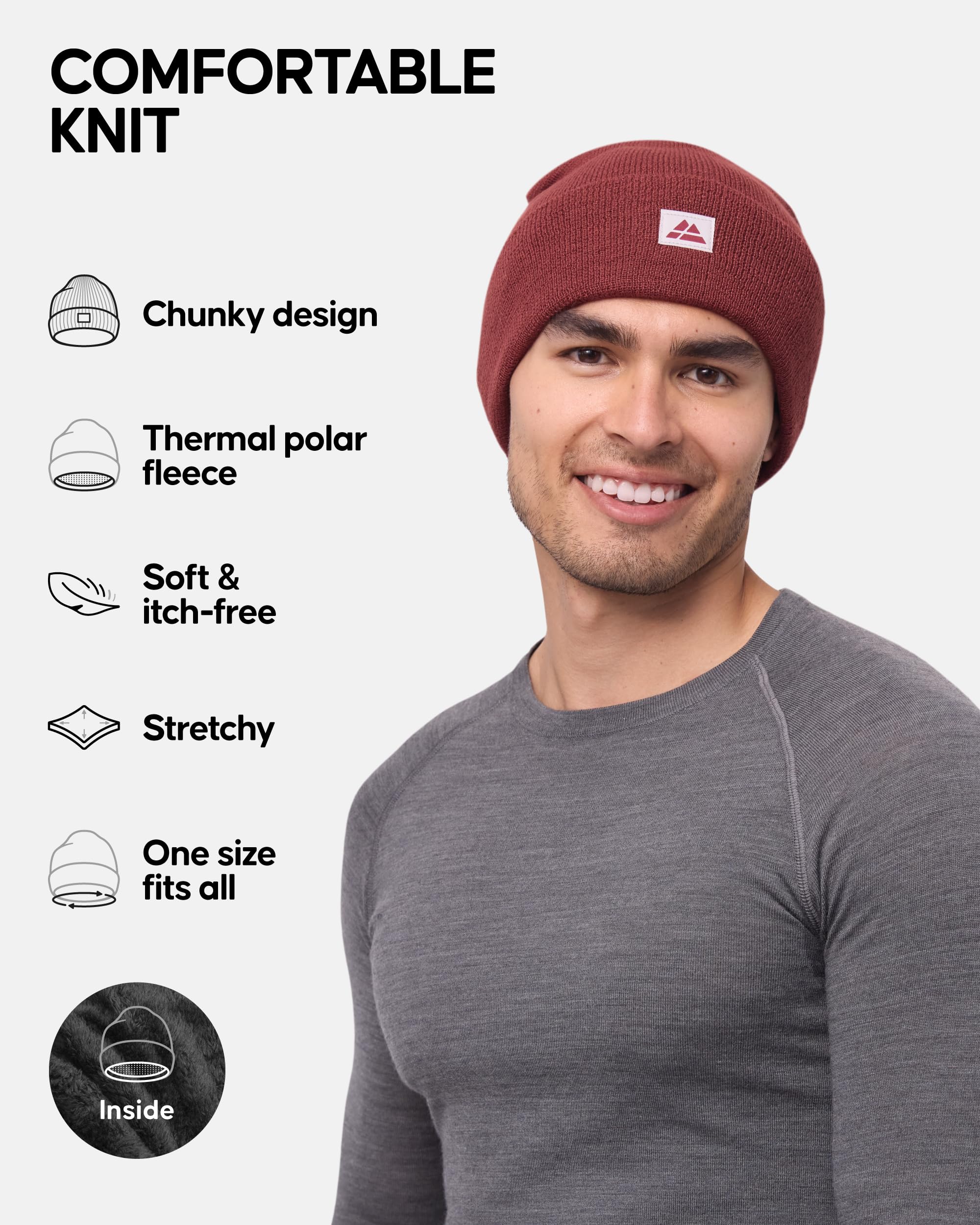 DANISH ENDURANCE Fisherman Beanie worn by model to show universal unisex fit
