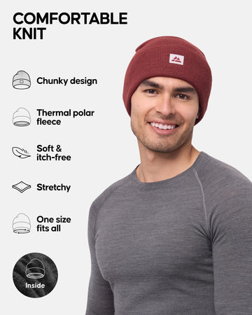 DANISH ENDURANCE Fisherman Beanie worn by model to show universal unisex fit