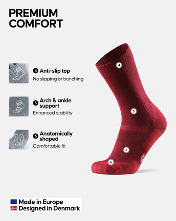 DANISH ENDURANCE hiking socks with heavy cushioning protects feet on rough trails