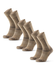DANISH ENDURANCE hiking socks merino wool beige, front view, warmth for outdoor hikes