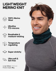 DANISH ENDURANCE Merino snood worn as face mask for versatile protection.