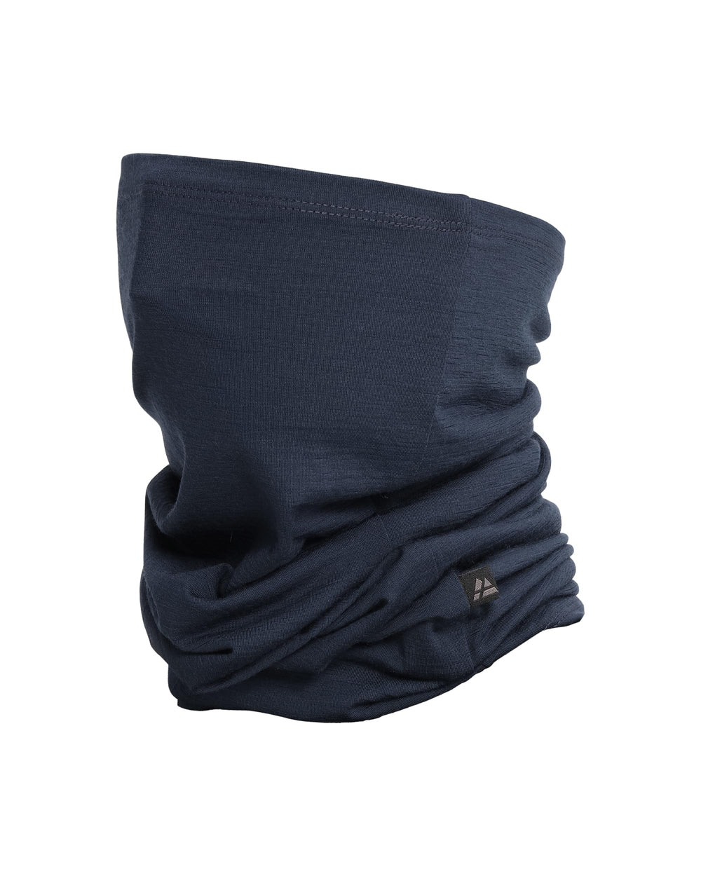 Danish Endurance merino snood in dark navy close-up highlighting ultra-soft fibers