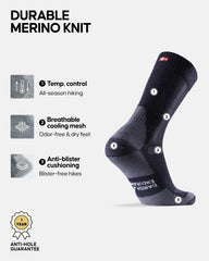 DANISH ENDURANCE Merino socks arch support closeup for foot stability on uneven terrain.