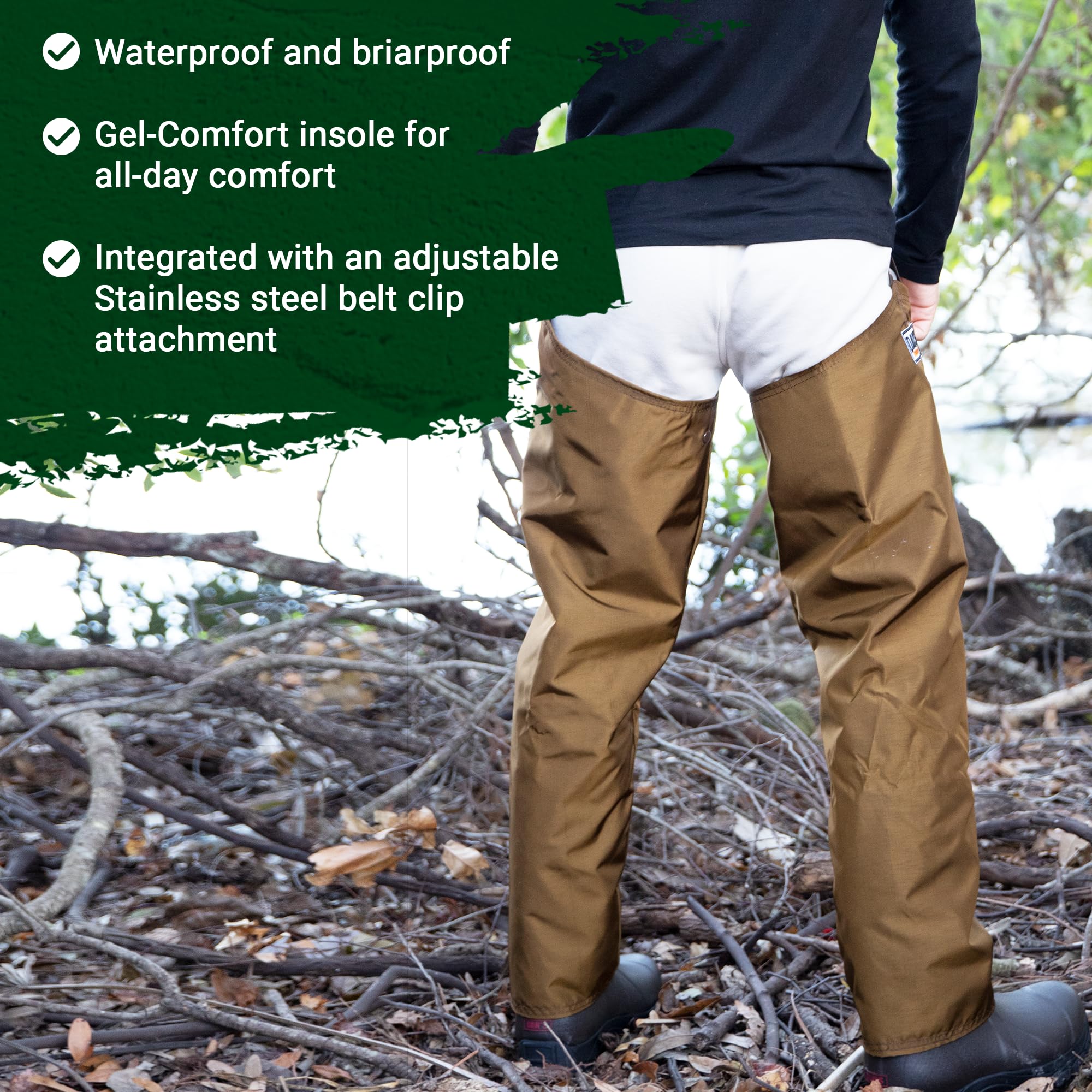 DAN'S sizing guide image showing thigh and inseam measurements for fit.