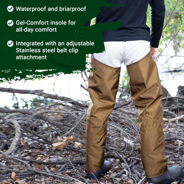 DAN'S Frogger Boot attachment enhances traction on slick mud for safer steps.