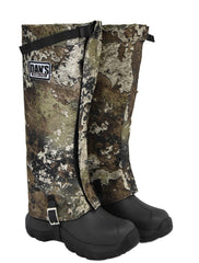Dan's Hunting Gear snake gaiters in Strata Camo protect legs on hikes.