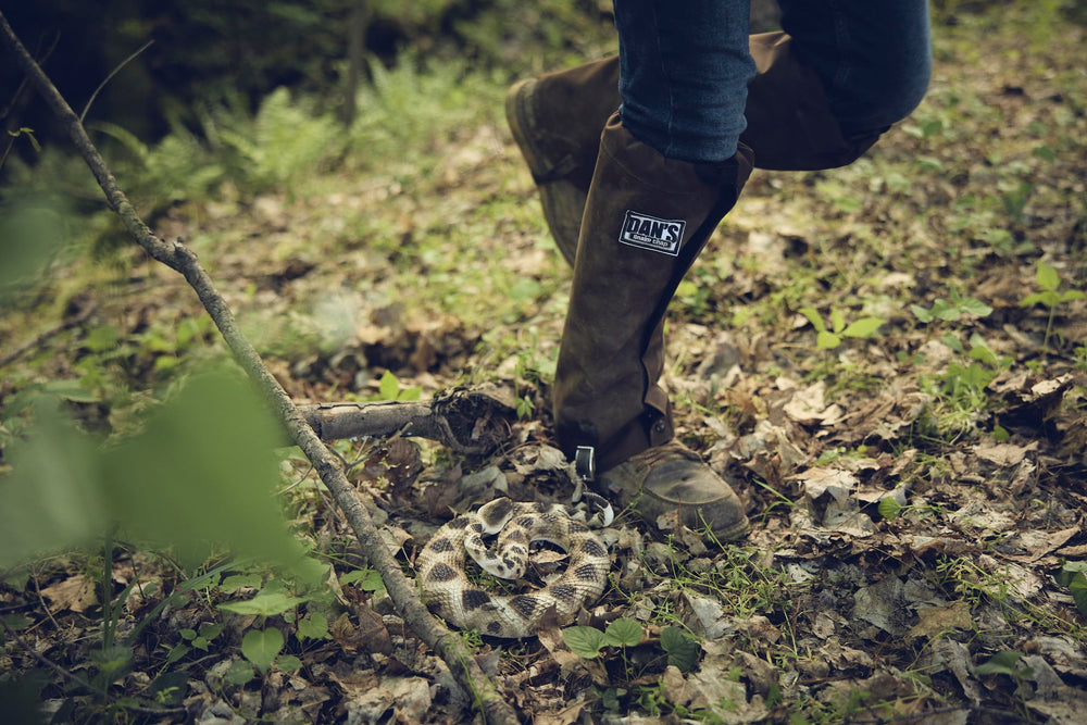 Dan's Hunting Gear X-Large gaiter fits 22-24 inch calves for tall users.
