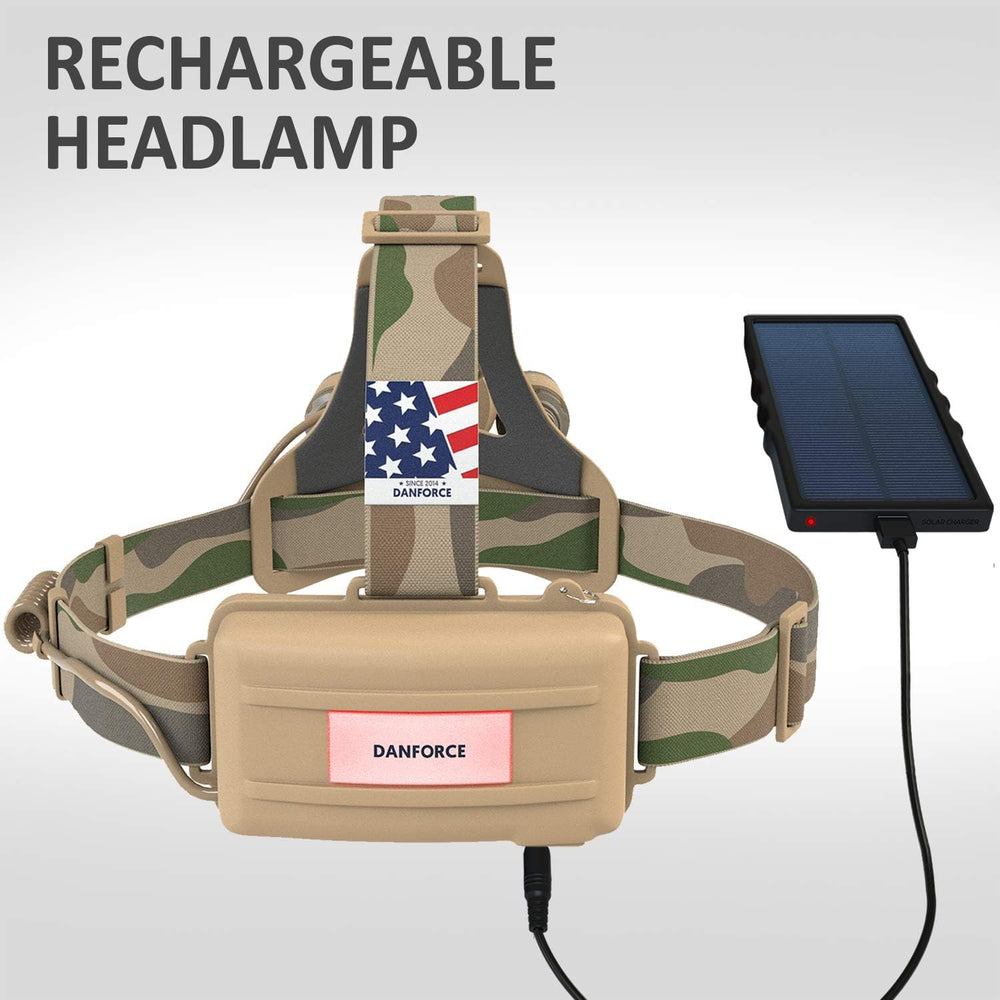 DanForce headlamp accessories pack includes carry bag and carabiner for easy transport.