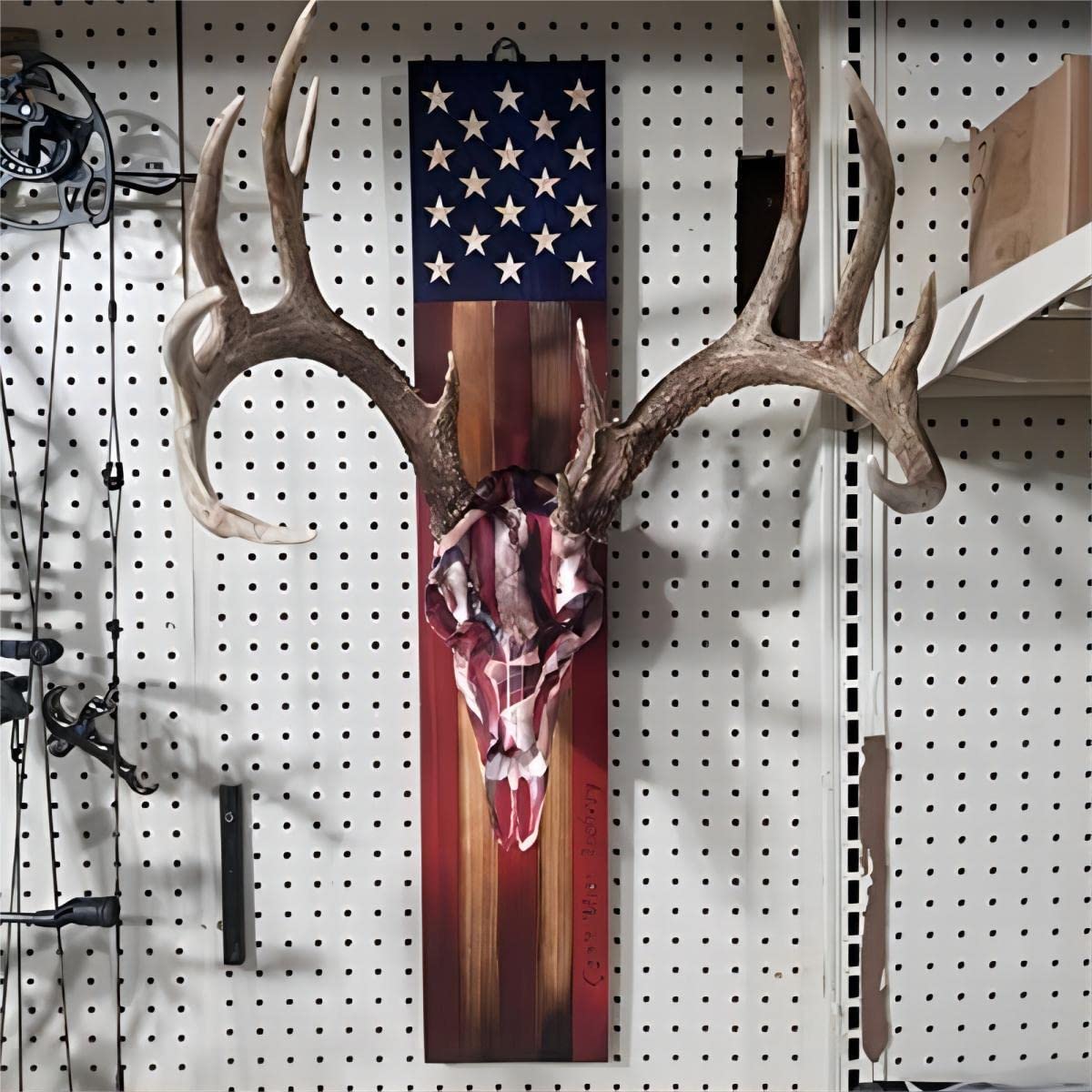 DAOIDE deer antler mounting kit Euro mount plaque on solid wood for trophy display