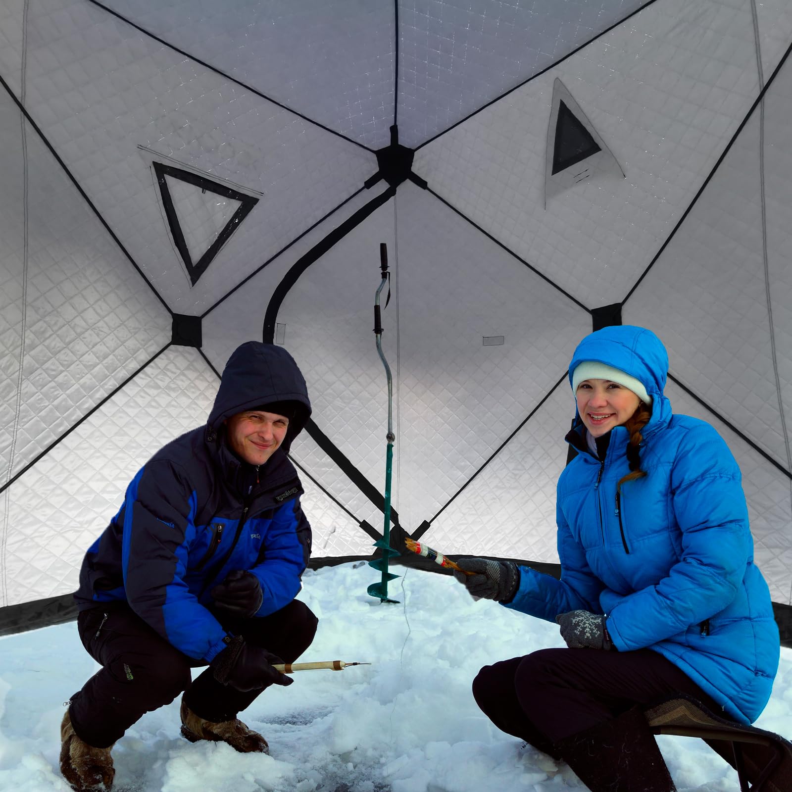 DARCHEN Ice Fishing Tent – weather-resistant fabric close-up
