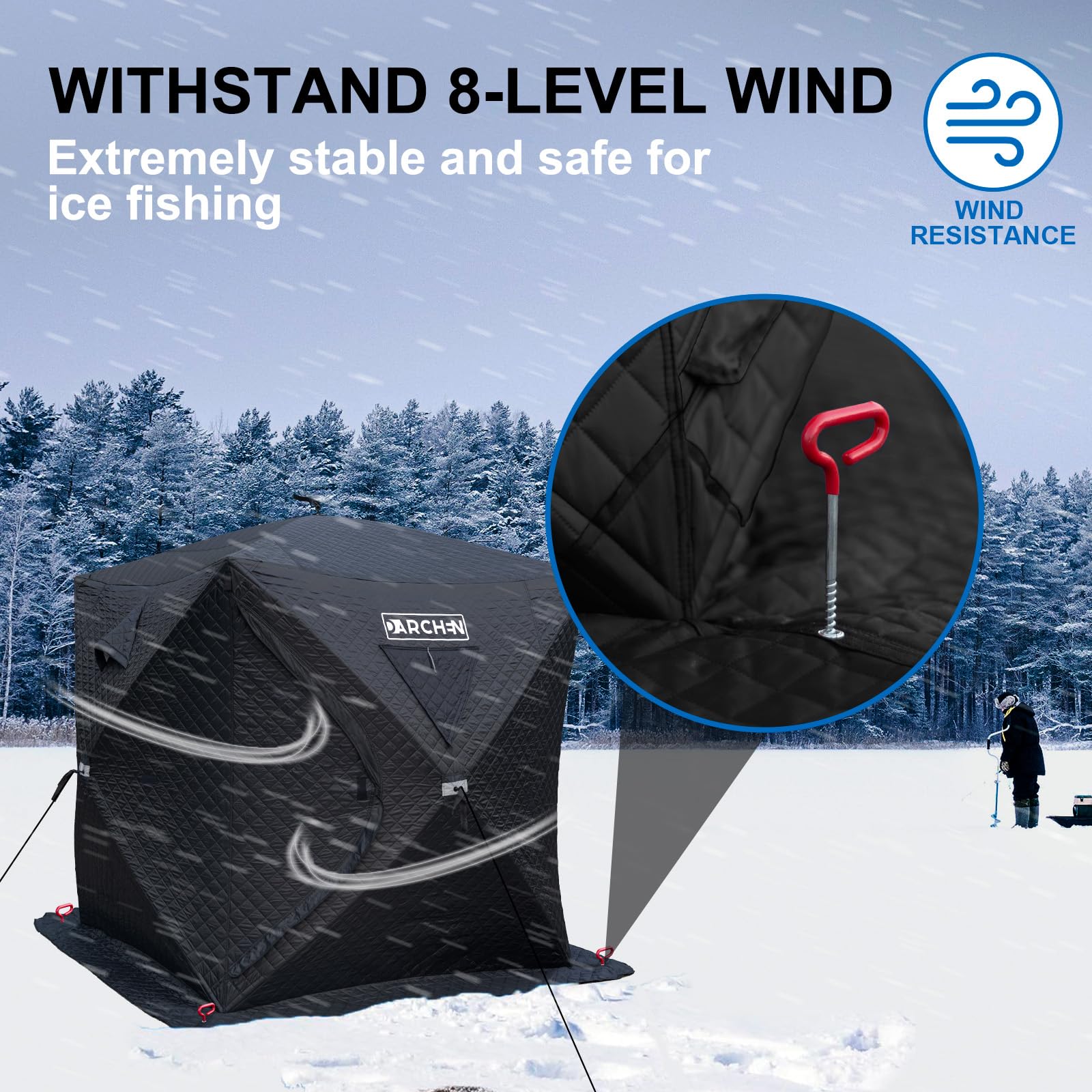 DARCHEN Ice Fishing Tent – fiberglass frame
