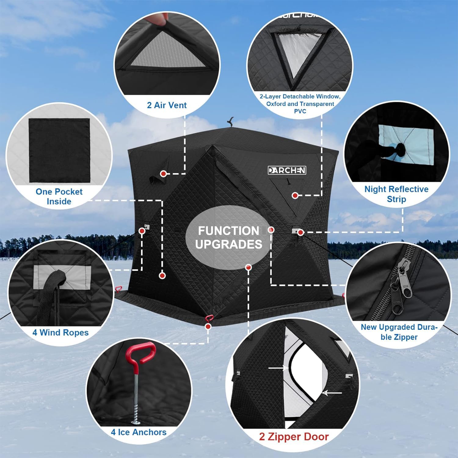 DARCHEN Ice Fishing Tent – packed/storage