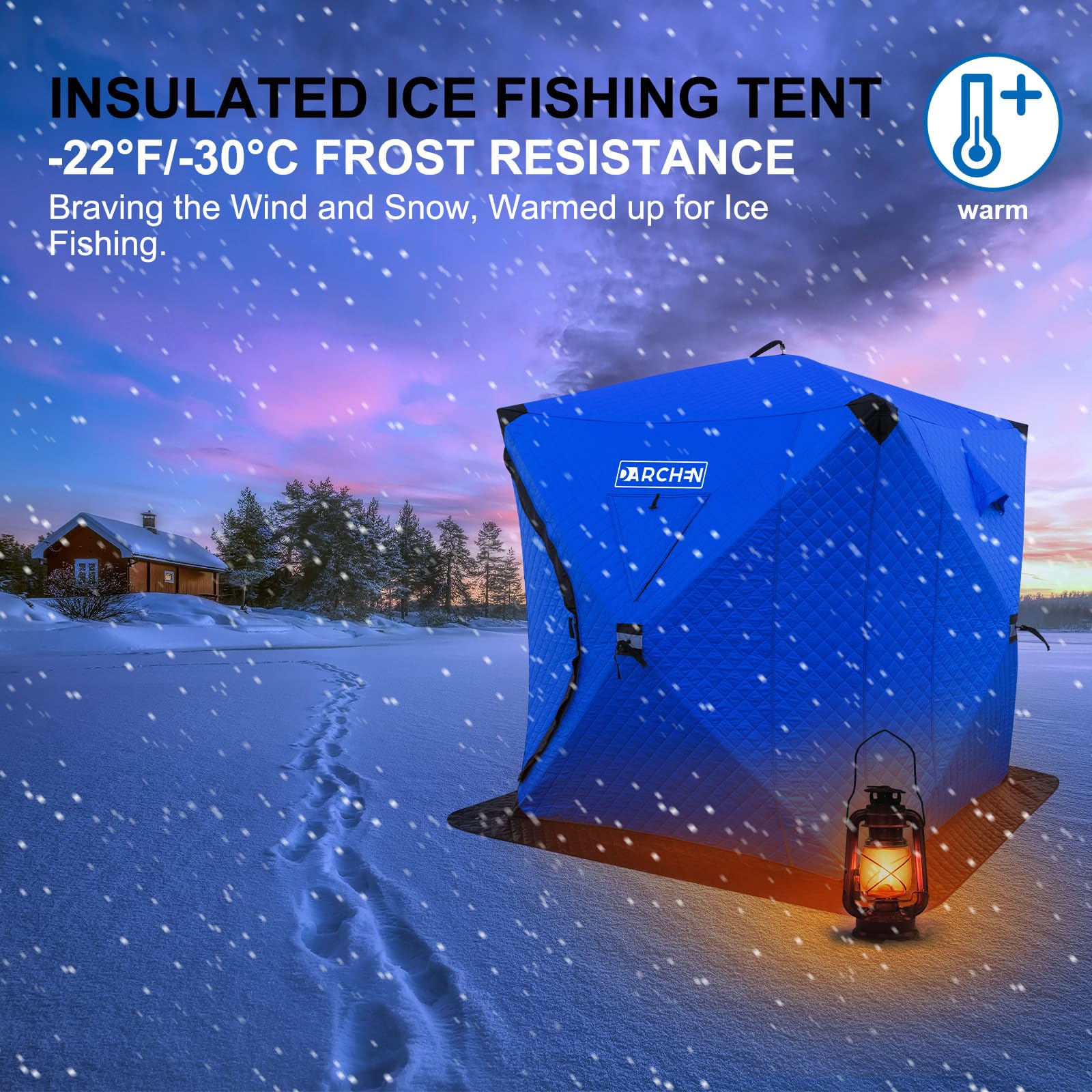 DARCHEN windproof fabric provides thermal protection during cold fishing sessions