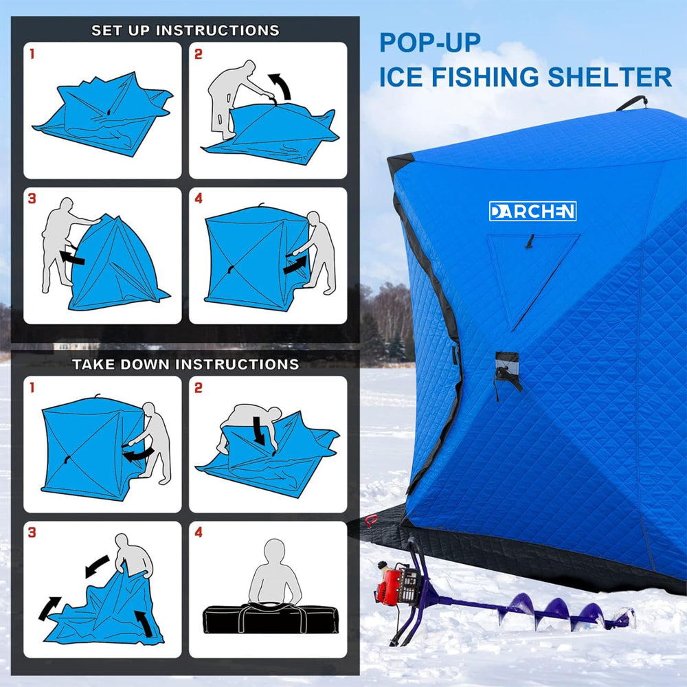 DARCHEN 5.9 by 5.9 by 6.8 ft space accommodates 3-4 anglers