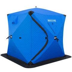 DARCHEN insulated ice fishing tent shows quick pop-up setup for fast shelter