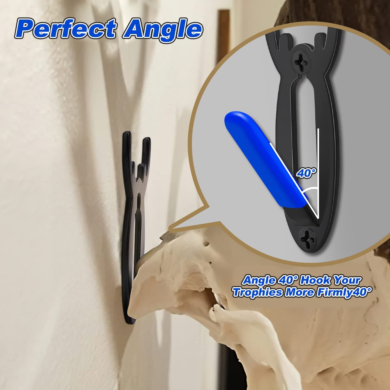 DARCKLE blue-finish skull hanger for cool-toned room displays