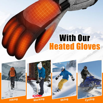 Darivefish heated gloves windproof cuff ensures snug fit against cold winds