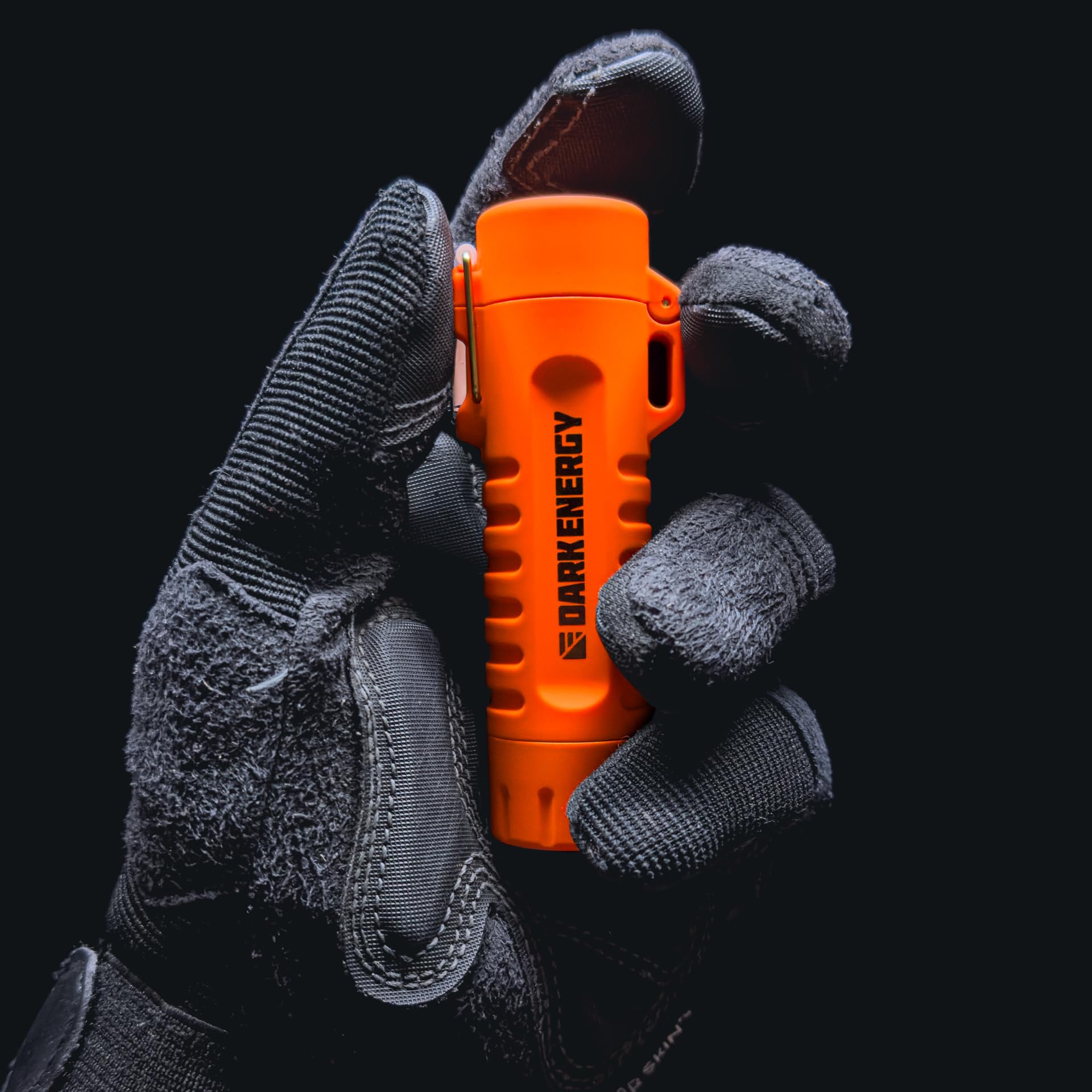 Dark Energy Plasma Lighter rugged tactical design for hiking and camping.