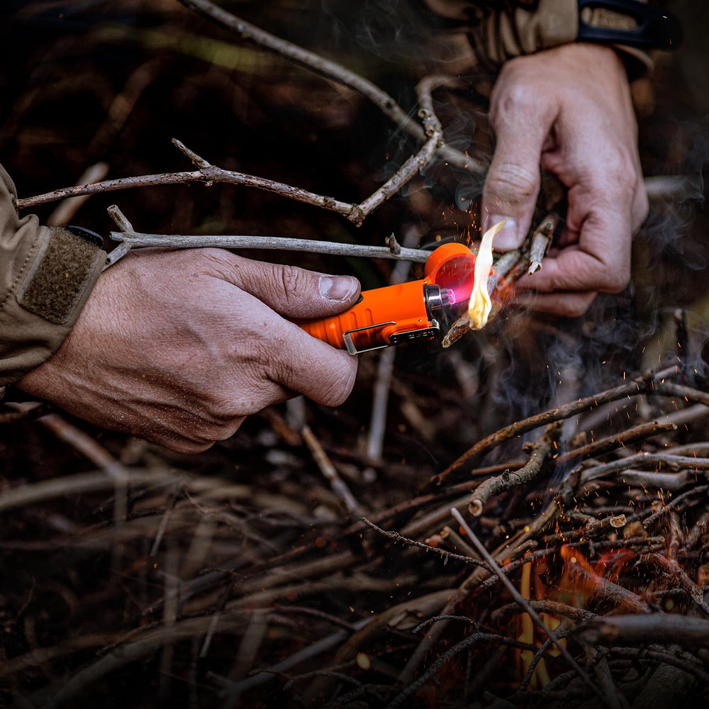 Dark Energy Plasma Lighter showcases a rugged, tactical design for outdoor use.