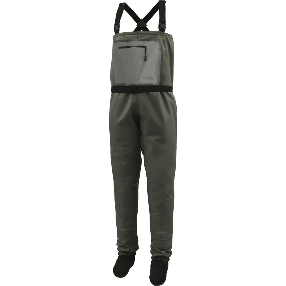Dark Lighting breathable insulated chest waders front view for all-day comfort during fly fishing