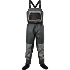 Dark Lightning breathable insulated chest waders front view for all-season fishing and comfort