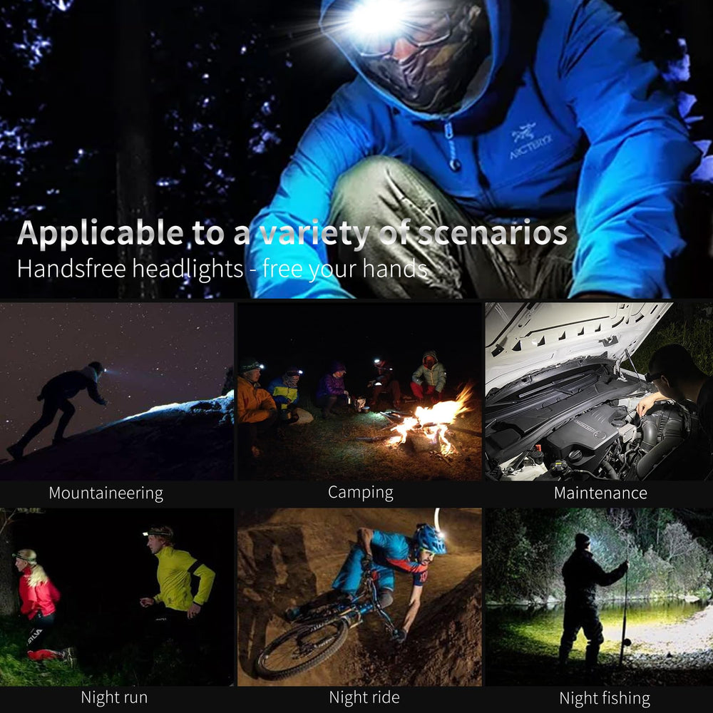 DARKBEAM COB Floodlight Headlamp USB charging cable image emphasizes easy recharging