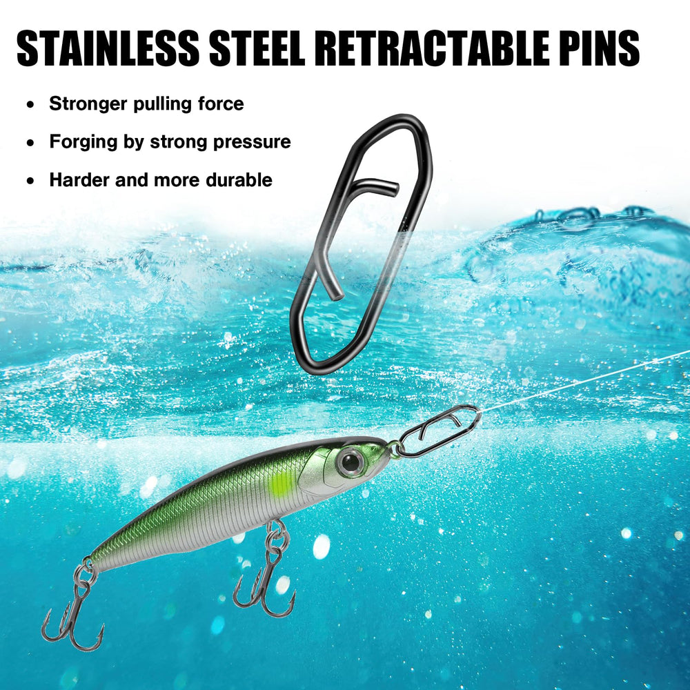 Close-up of diamond-shaped fishing speed clip showing quick-change design