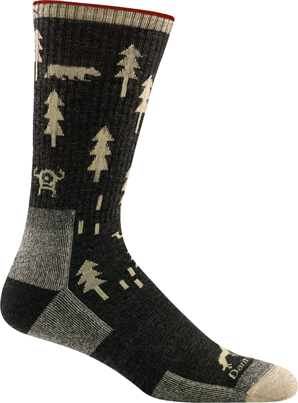 Darn Tough ABC Boot Midweight with Cushion in black, front view for all-day comfort.