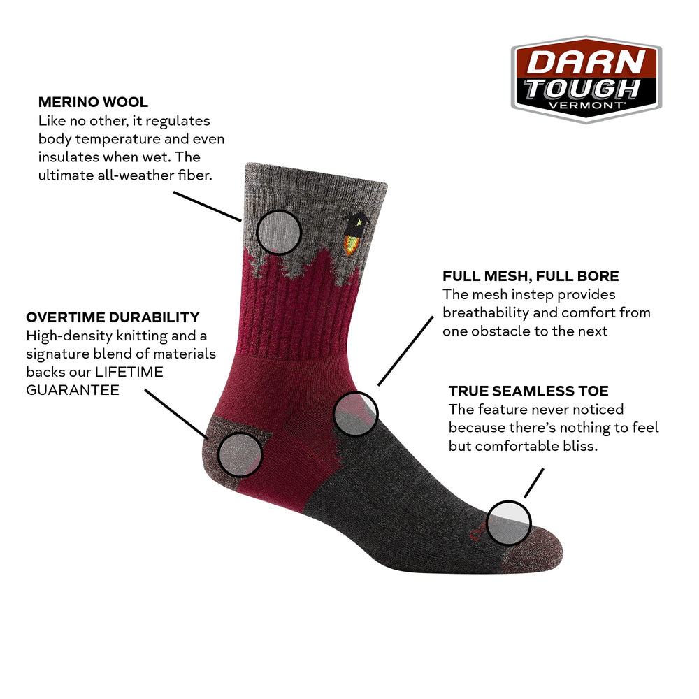 Teal Number 2 micro crew socks by Darn Tough for durable all-season wear.