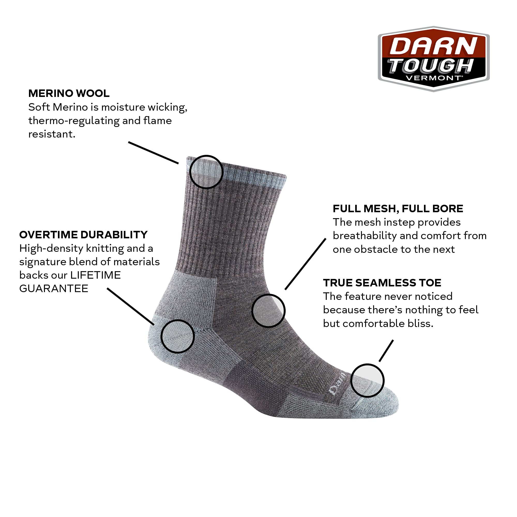 Mollie Beattie micro crew cushion sock supports durable, active adventures