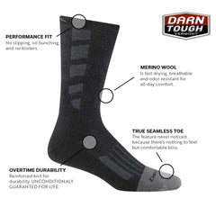 Darn Tough Stanley K boot socks merino wool texture for moisture-wicking comfort