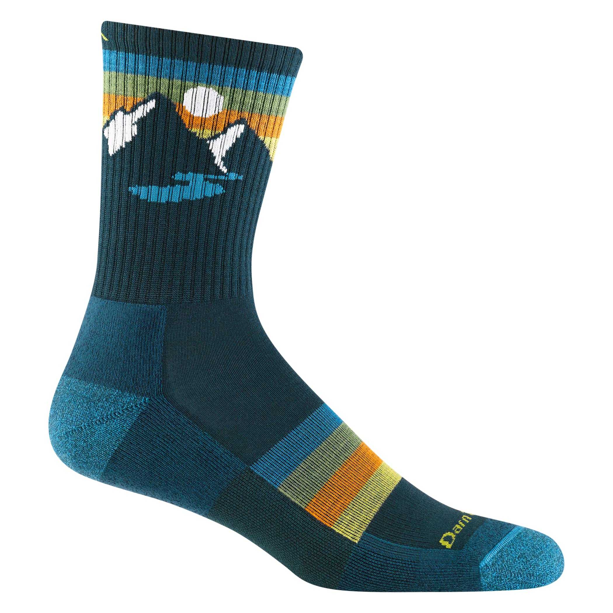 Darn Tough Sunset Ridge Micro Crew sock with cushioning for all-day trail comfort