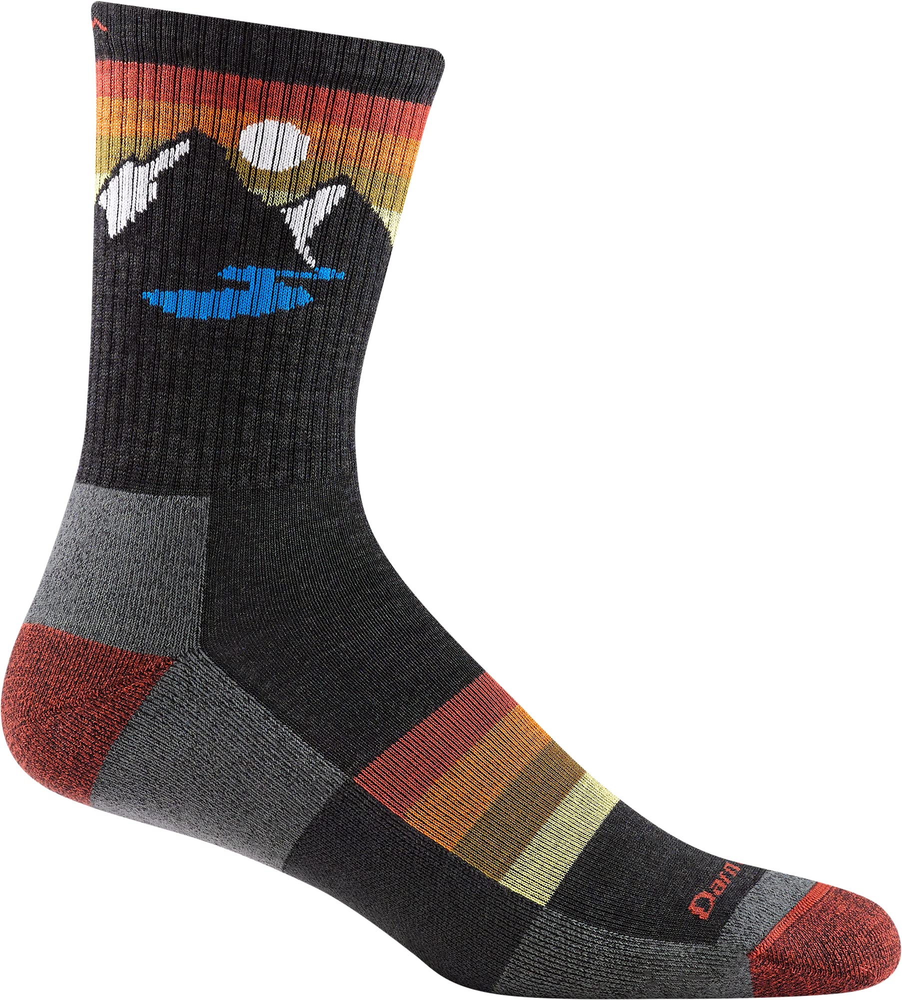 Darn Tough Sunset Ridge micro crew sock offers lightweight cushioning for all-day comfort.