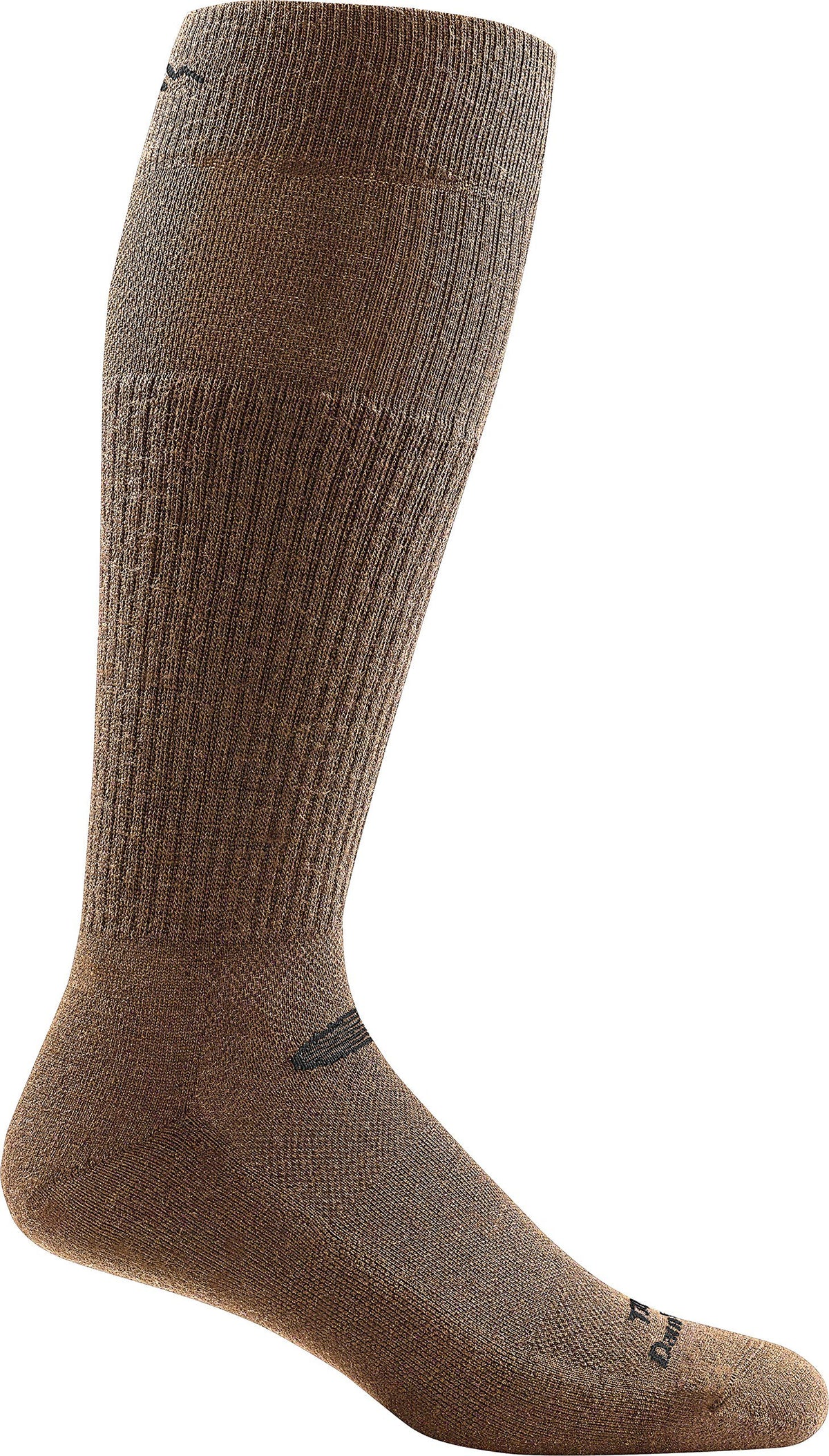 Darn Tough T3005 mid-calf socks in coyote brown, full view for all-day comfort and versatility.
