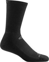 Darn Tough Tactical Micro Crew Light Cushion Socks black front view showing snug fit and comfort