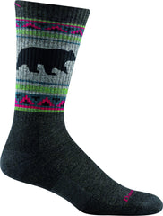 Darn Tough Vangrizzle charcoal boot midweight sock viewed from the side for hiking comfort