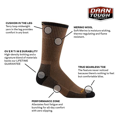 Darn Tough Vermont 2001 John Henry boot midweight sock side view with seamless feel.