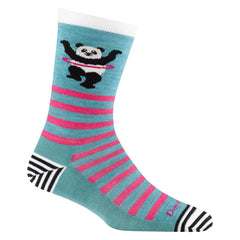 Darn Tough Vermont Animal Haus Crew Lightweight Lagoon sock front view for everyday comfort.