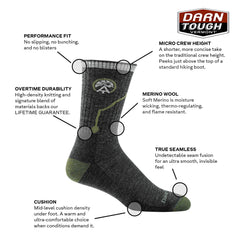 Darn Tough Vermont ATC Eclipse MD ankle knit detail supports breathable warmth