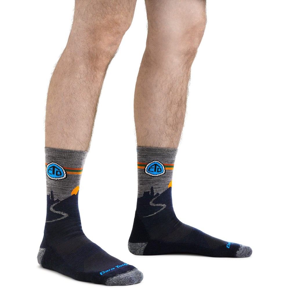 Darn Tough Vermont CDT Micro Crew Eclipse XL cuff closeup with reinforced knit look