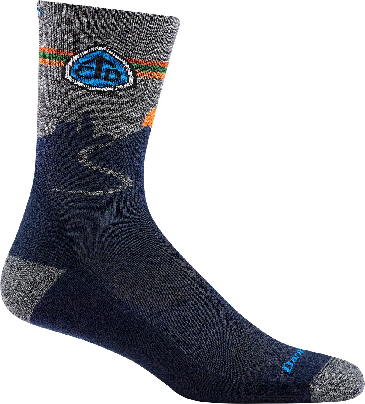 Darn Tough Vermont CDT Micro Crew Eclipse XL front view sock showing durable all weather design for hiking