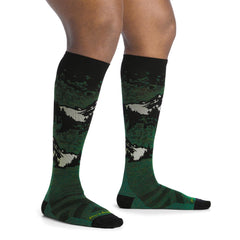 Darn Tough Vermont Cold Smoke OTC sock worn in a boot emphasizes seamless fit and warmth