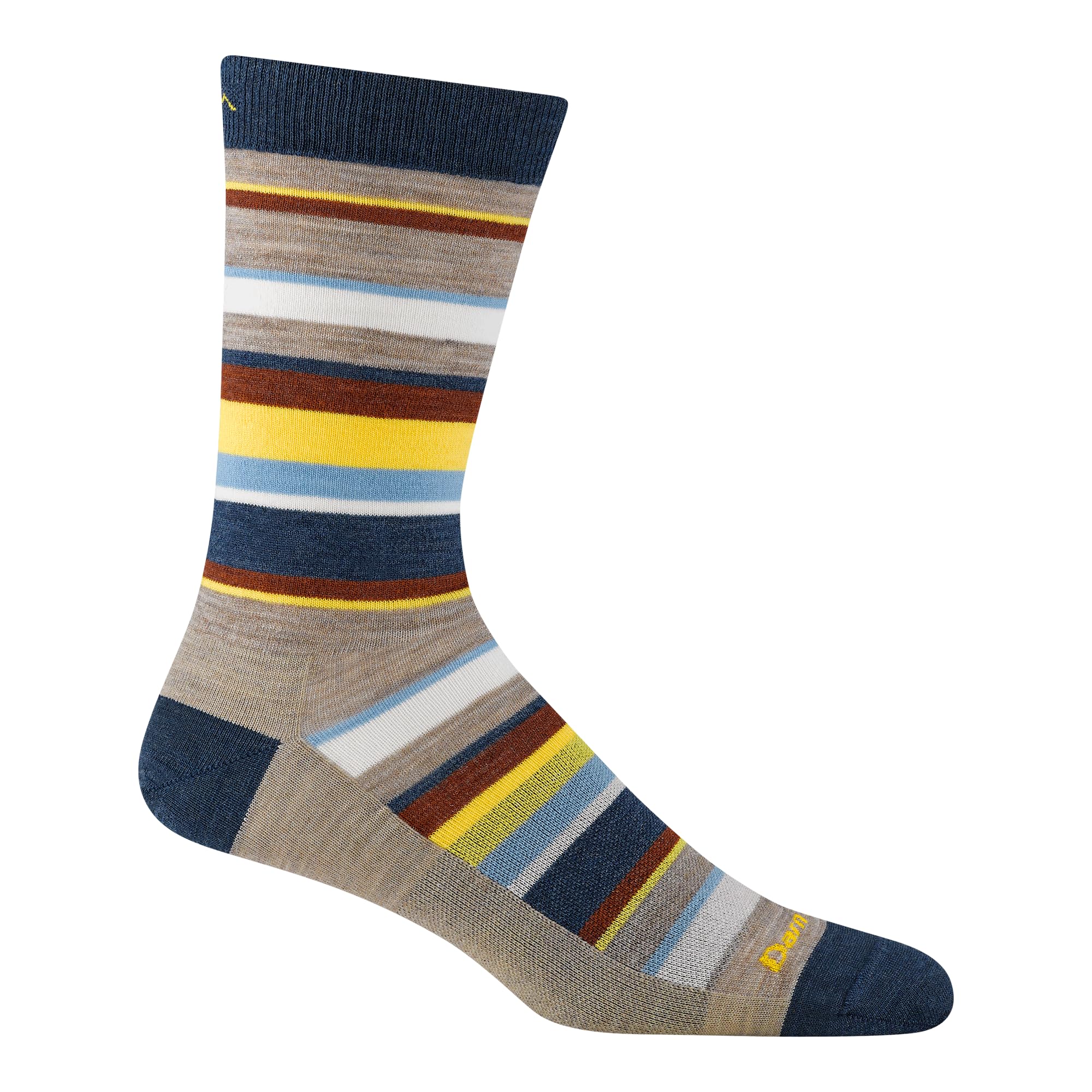 Front view of Darn Tough Vermont Druid Crew Lightweight Rye showing breathable Merino for all-day comfort