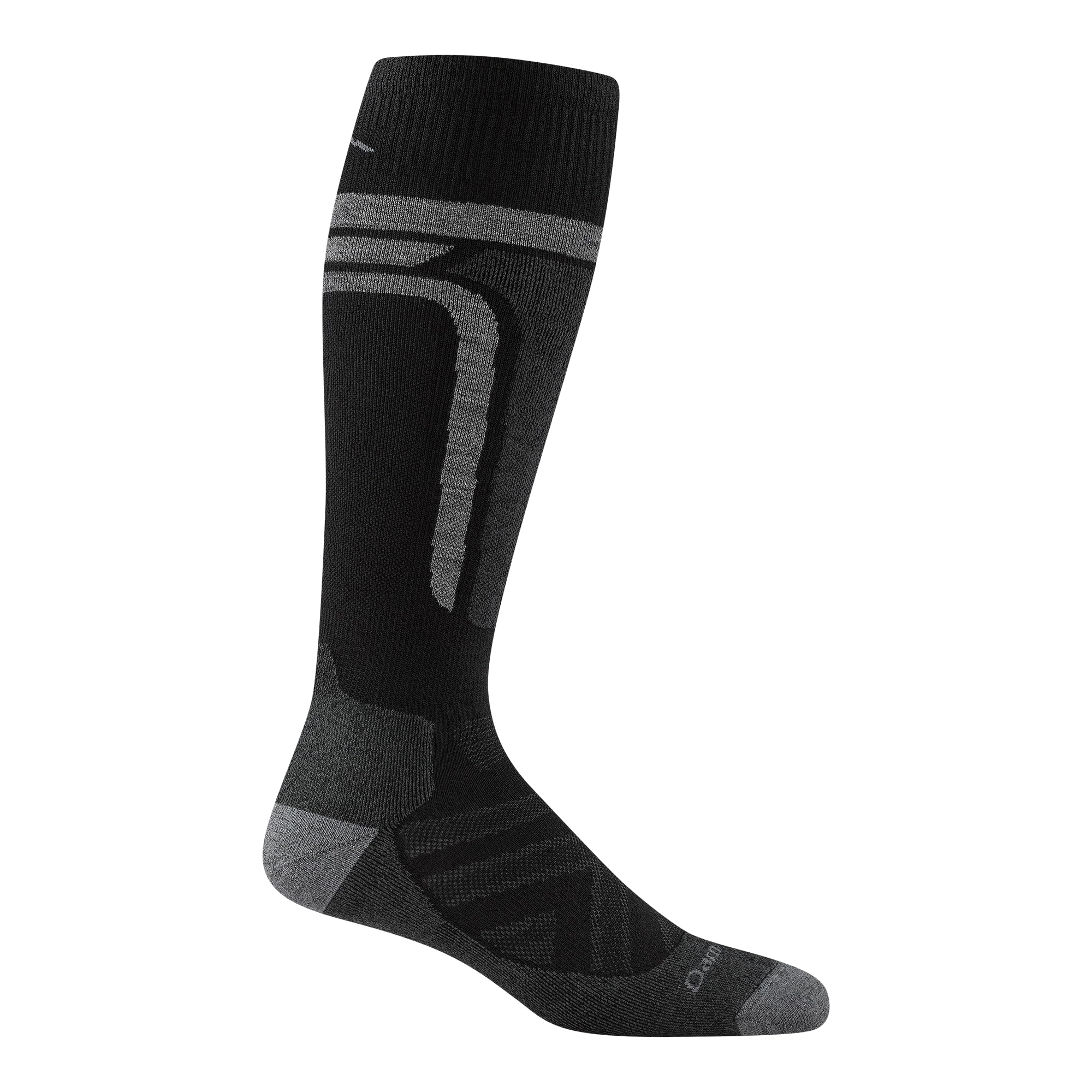 Darn Tough Vermont Edge OTC midweight sock laid flat, highlighting premium merino blend for all-day comfort