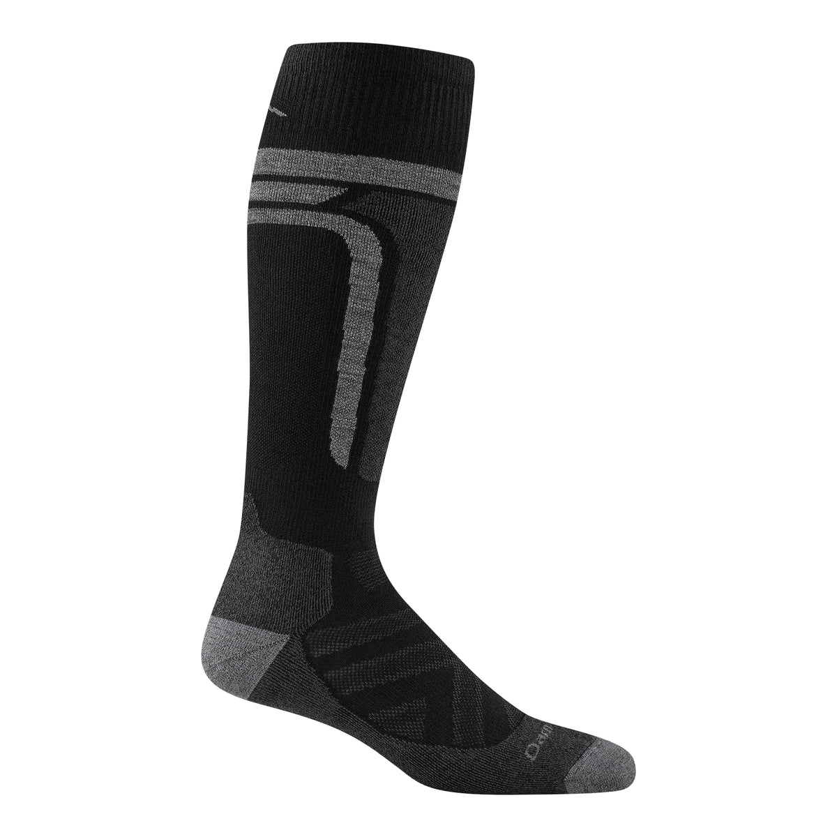Darn Tough Vermont Edge OTC midweight sock laid flat, highlighting premium merino blend for all-day comfort