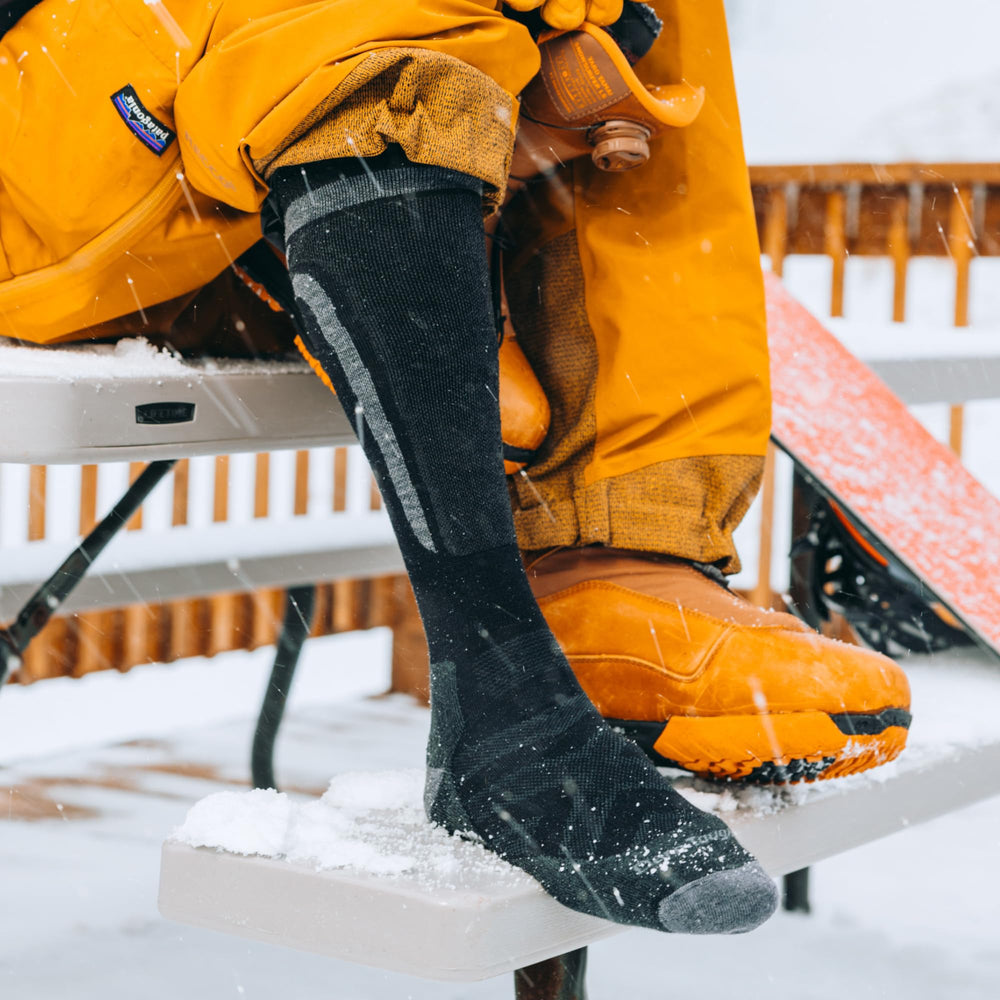 Darn Tough Vermont Edge midweight sock with knee-high boot silhouette for ski or snowboard use