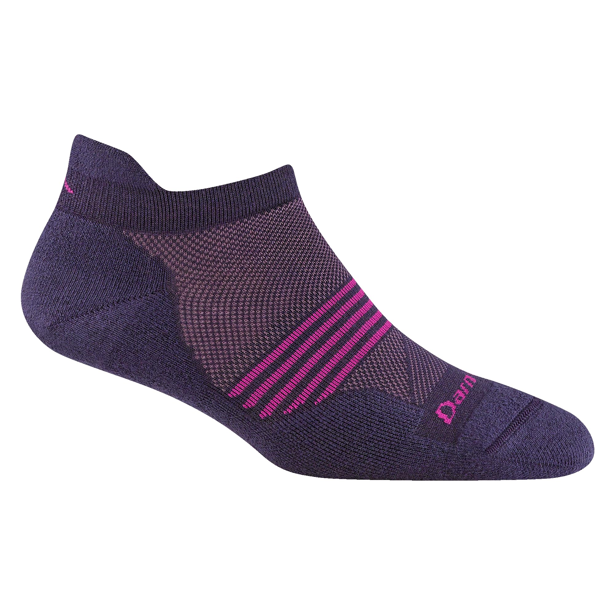 Darn Tough Vermont Element No Show Tab sock, blackberry front view, featherweight comfort for daily use